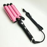 Плойка для завивки волосся щипці потрійна хвиля 25мм з регулюванням температури керамічне покриття GM-1956